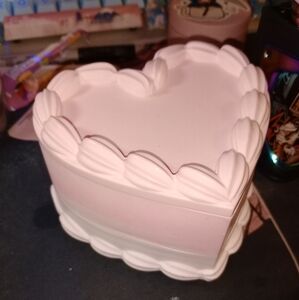 Heart Shaped Cake Ceramic Trinket Jar
